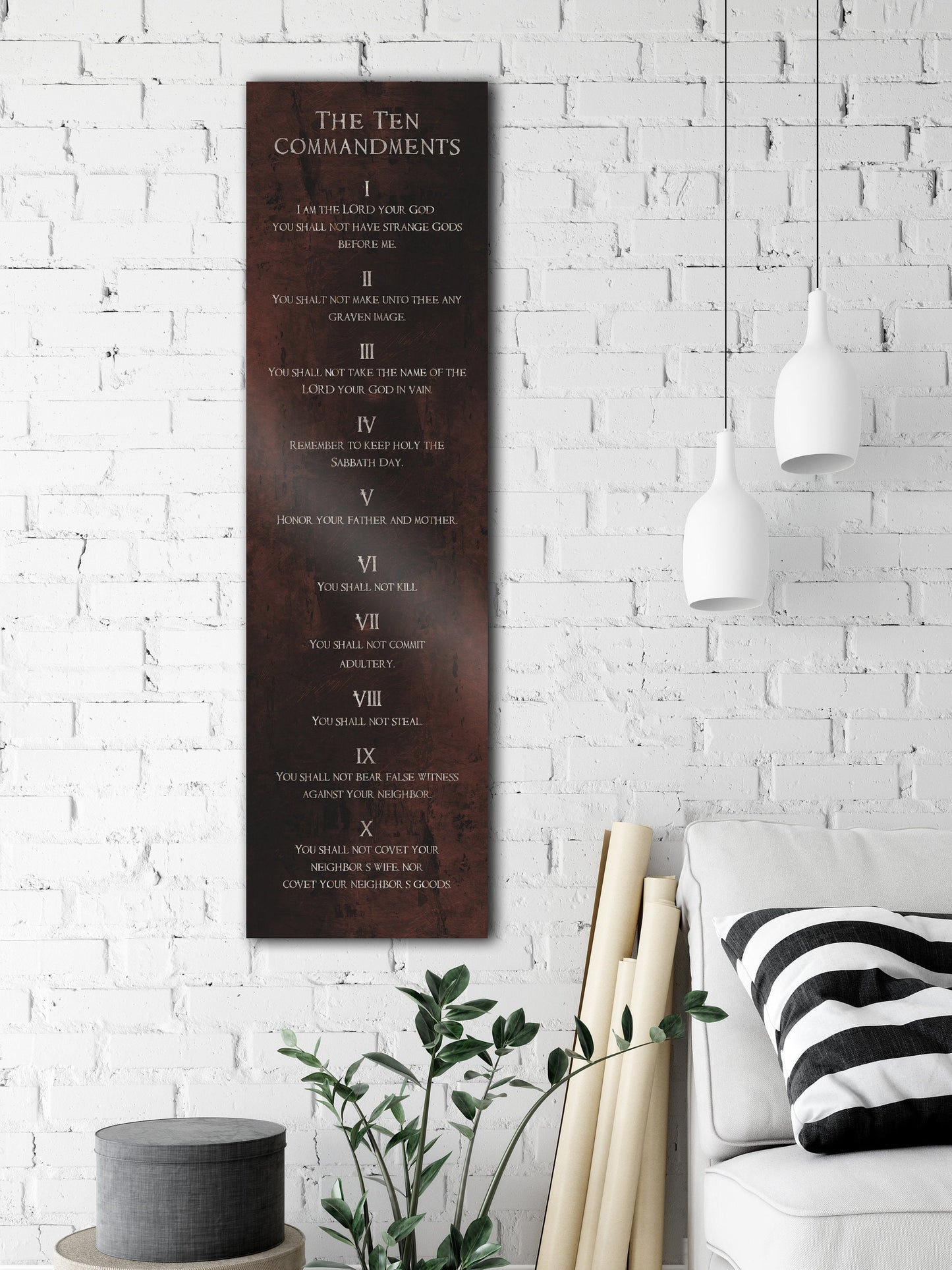 Ten Commandments, Bronze - HoneycombProverbs - Signs - Christian Wall Art