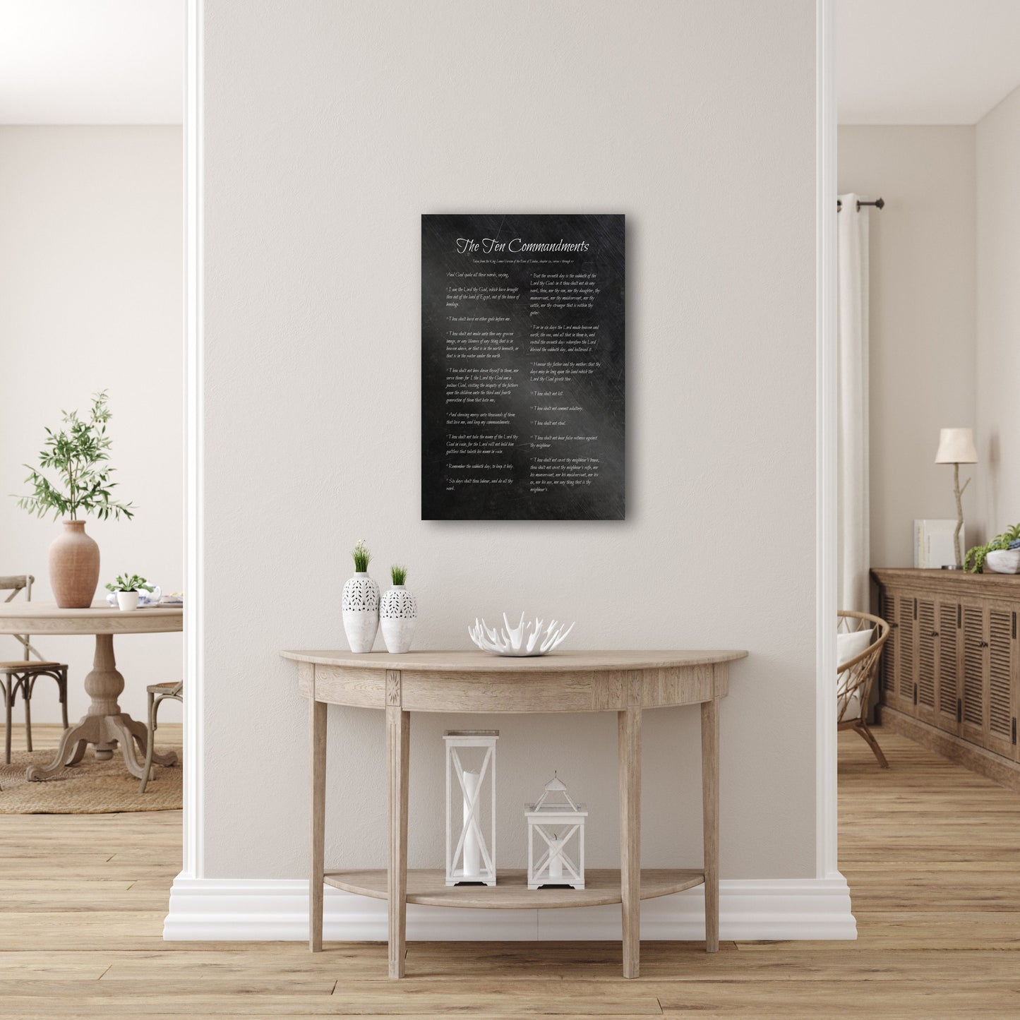 Iron Alloy Bible Verse Plaque: The Ten Commandments - HoneycombProverbs - Religious Home & Decor - Christian Wall Art