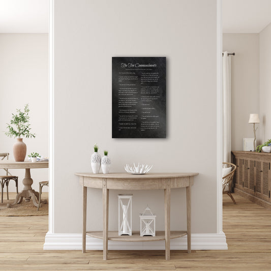 Iron Alloy Bible Verse Plaque: The Ten Commandments - HoneycombProverbs - Religious Home & Decor - Christian Wall Art
