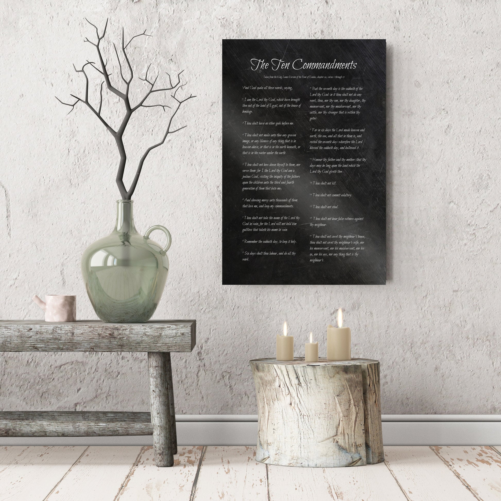 Christian Anniversary Gift, The Ten Commandments - HoneycombProverbs - Religious Home & Decor - Christian Wall Art