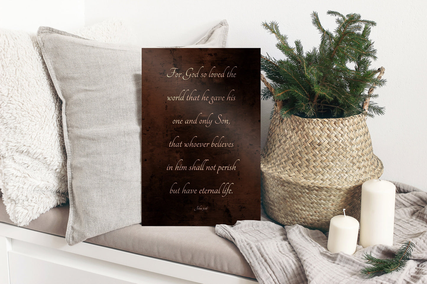 John 3:16, For God so loved the world - HoneycombProverbs - Gifts For The Couple - Christian Wall Art