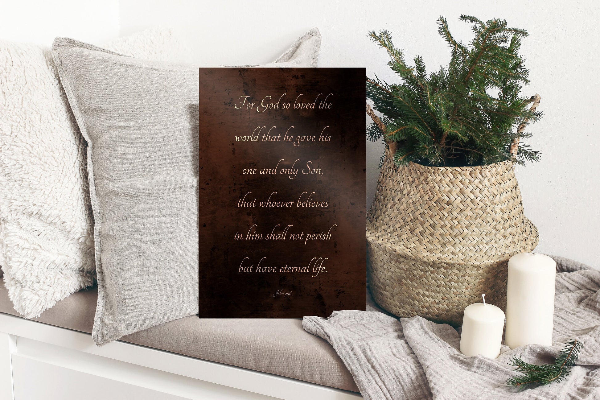 John 3:16, For God so loved the world - HoneycombProverbs - Gifts For The Couple - Christian Wall Art