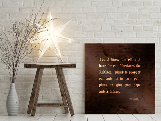 Jeremiah 29:11, For I know the plans I have for you Inspirational Sign - HoneycombProverbs - Wall Decor - Christian Wall Art