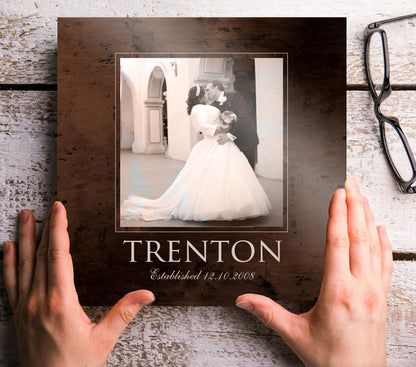 Wedding Photo on Bronze Keepsake - HoneycombProverbs - Signs - Bronze Anniversary Gifts