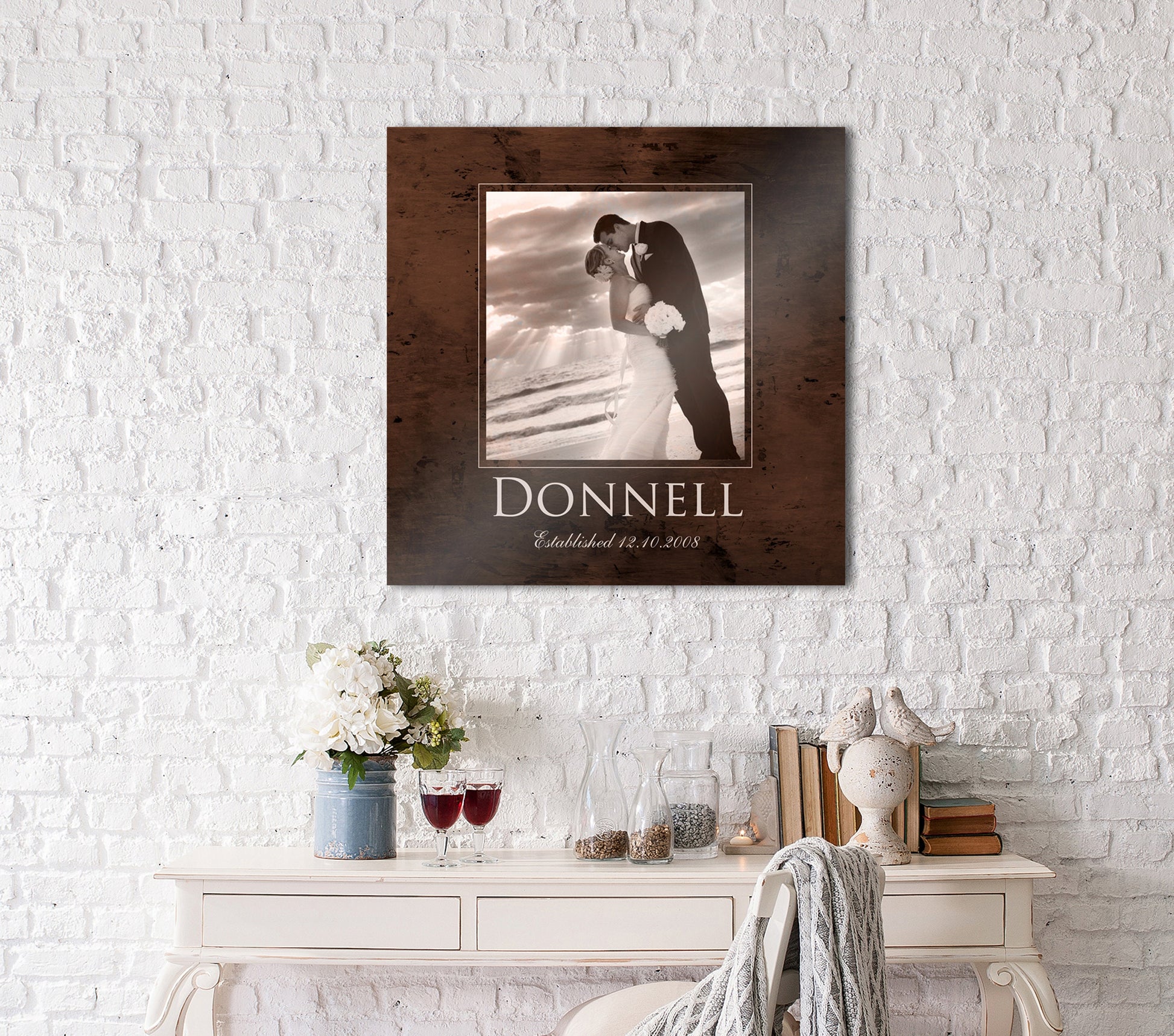 Wedding Photo on Bronze Keepsake - HoneycombProverbs - Signs - Bronze Anniversary Gifts