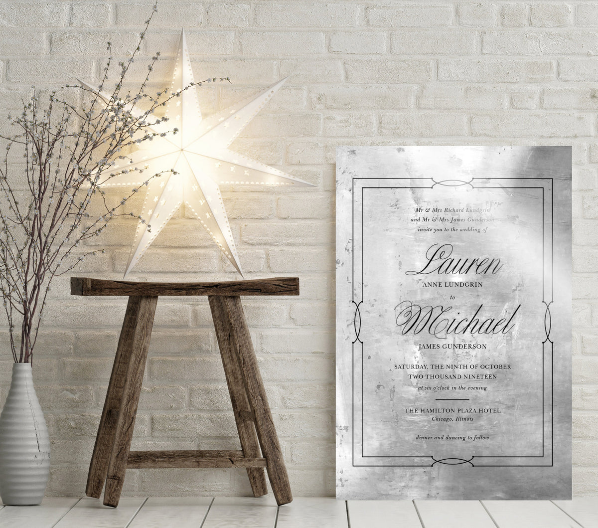 Tin Wedding Invitation Anniversary Keepsake - HoneycombProverbs - Gifts For The Couple - Tin and Aluminum Gifts