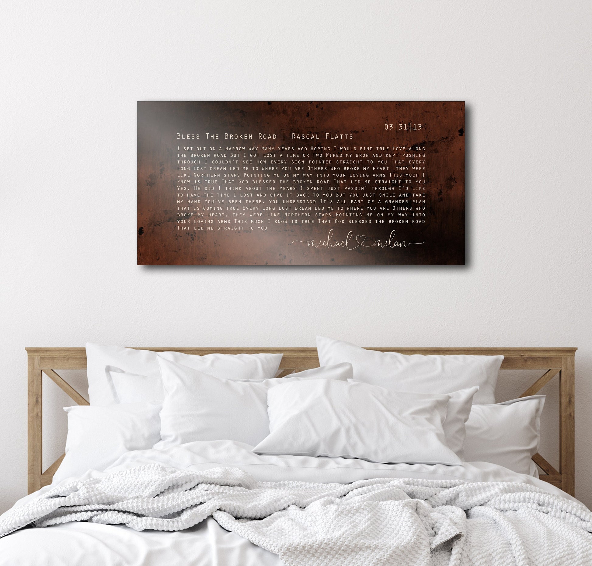 Large Song Lyric Sign Burnished Bronze - HoneycombProverbs - Signs - Bronze Anniversary Gifts