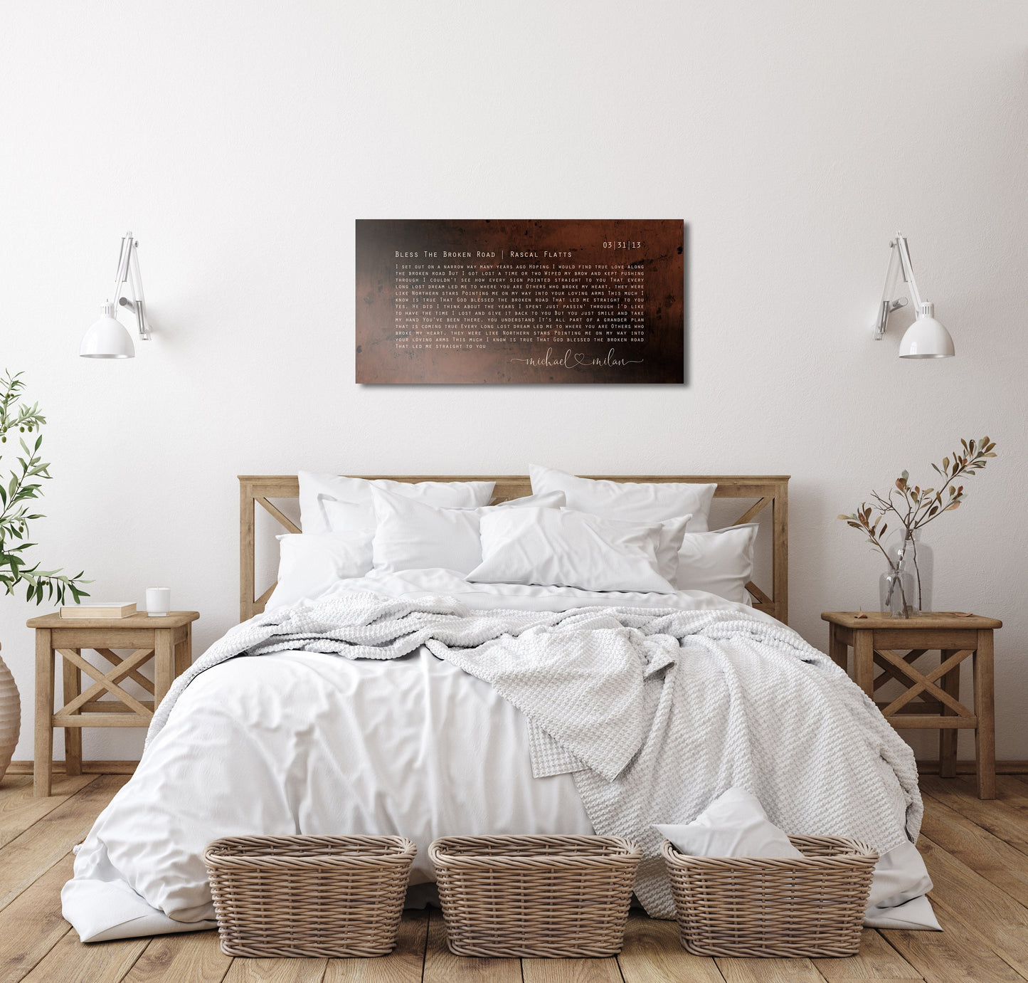 Large Song Lyric Sign Burnished Bronze - HoneycombProverbs - Signs - Rustic Lyrics Wall Decor