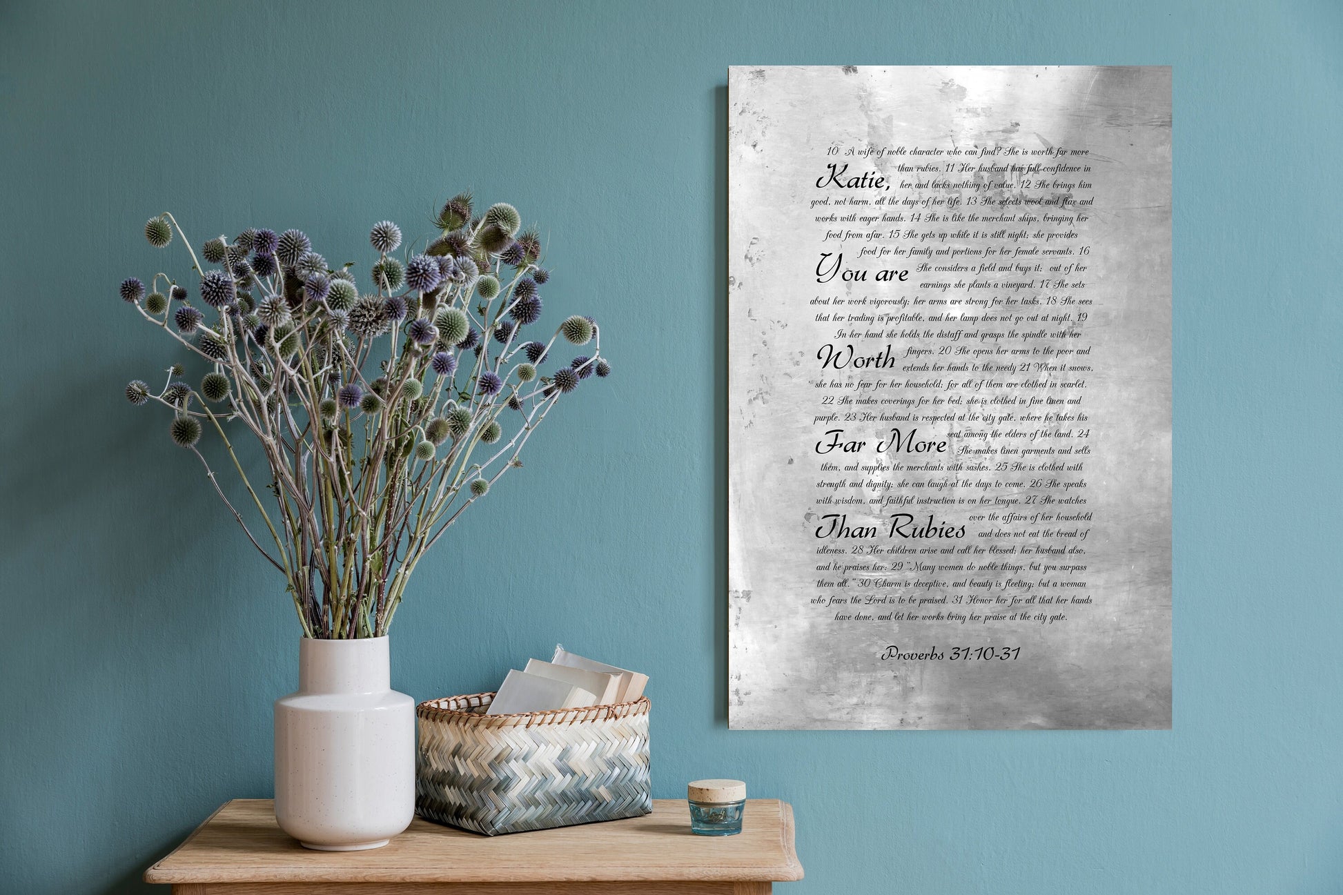 Proverbs 31 Personalized Tin Sign for Her - HoneycombProverbs - Signs - Tin and Aluminum Gifts