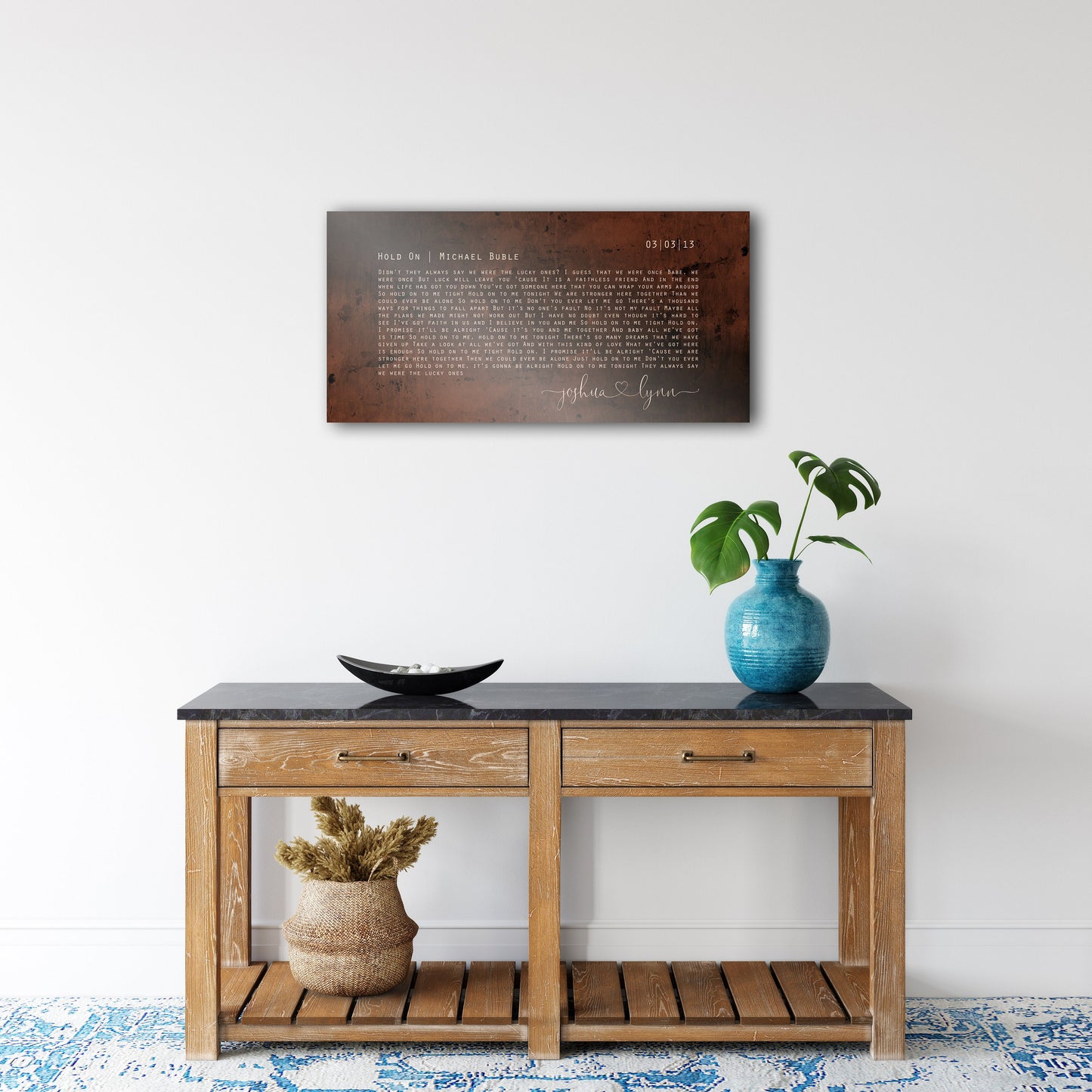 Large Song Lyric Sign Burnished Bronze - HoneycombProverbs - Signs - Rustic Lyrics Wall Decor