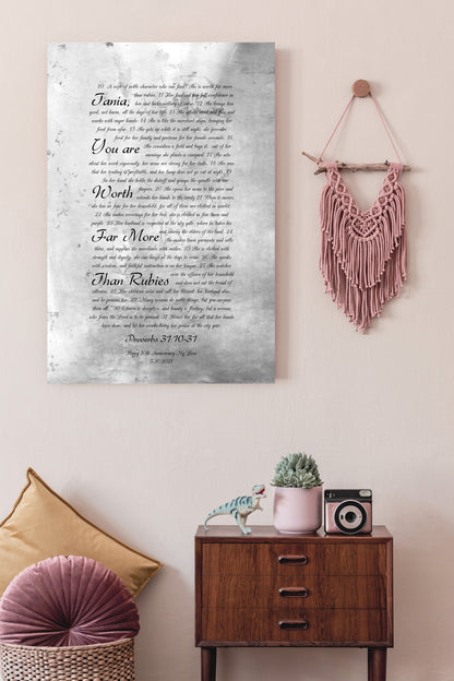 Proverbs 31 Personalized Tin Sign for Her - HoneycombProverbs - Signs - Tin and Aluminum Gifts