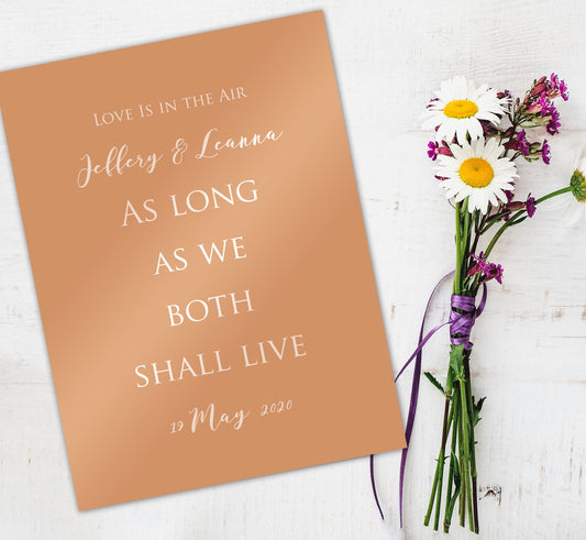Wedding Vows Printed on Metal - HoneycombProverbs - - Wedding Vow Wall Art
