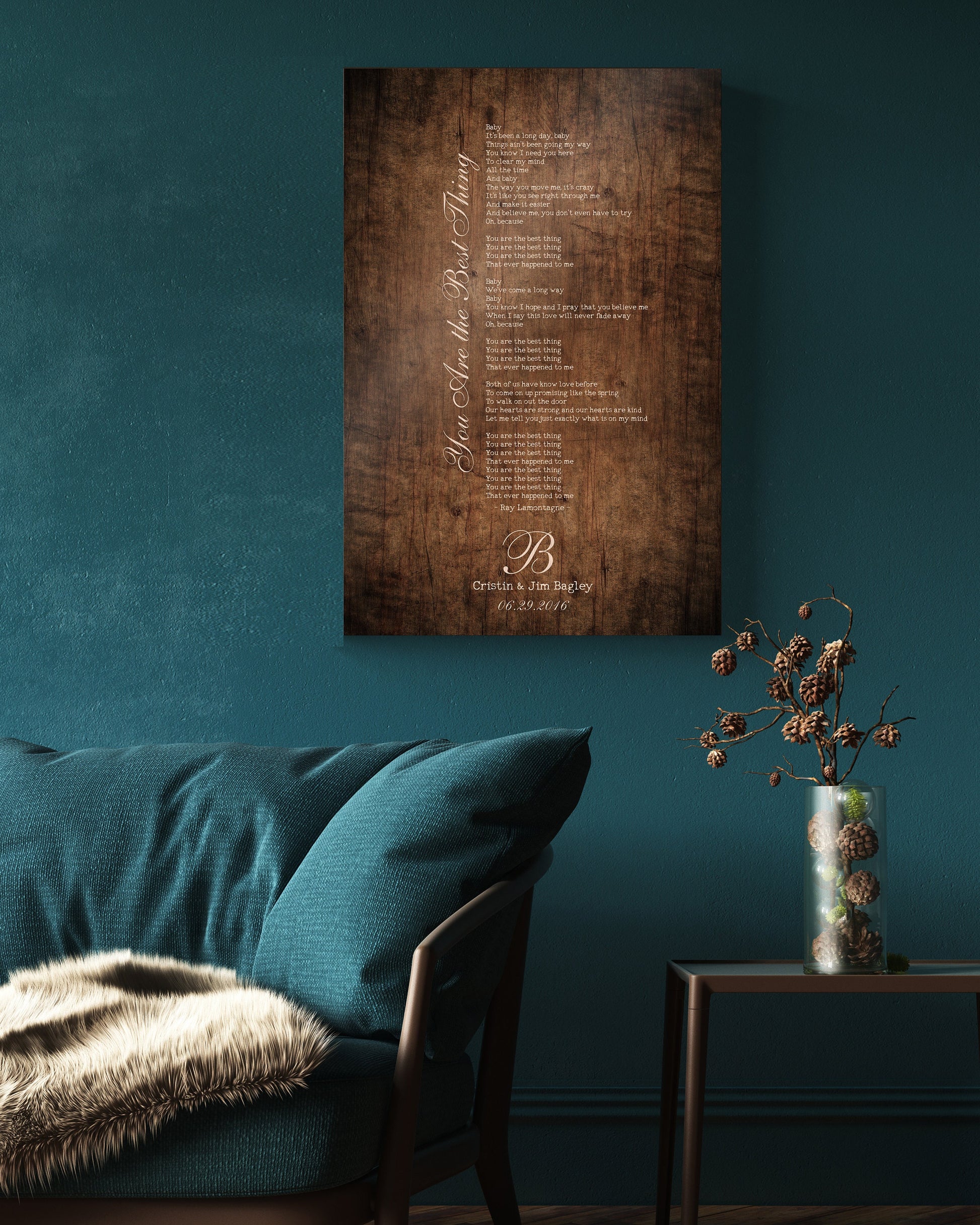 Rustic Farmhouse Wood Song Lyric Sign - HoneycombProverbs - Signs - Rustic Lyrics Wall Decor