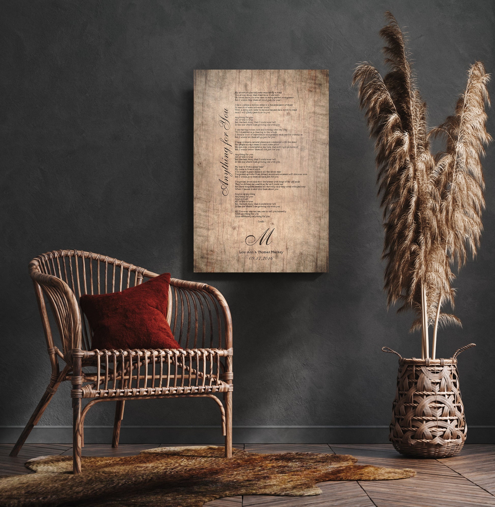 Rustic Farmhouse Wood Song Lyric Sign - HoneycombProverbs - Signs - Rustic Lyrics Wall Decor