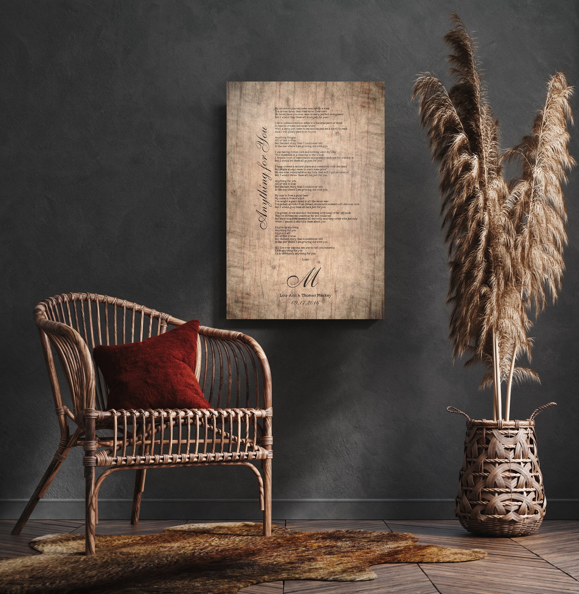 Our Song Lyrics on Wood - HoneycombProverbs - Signs - 5 year anniversary gifts