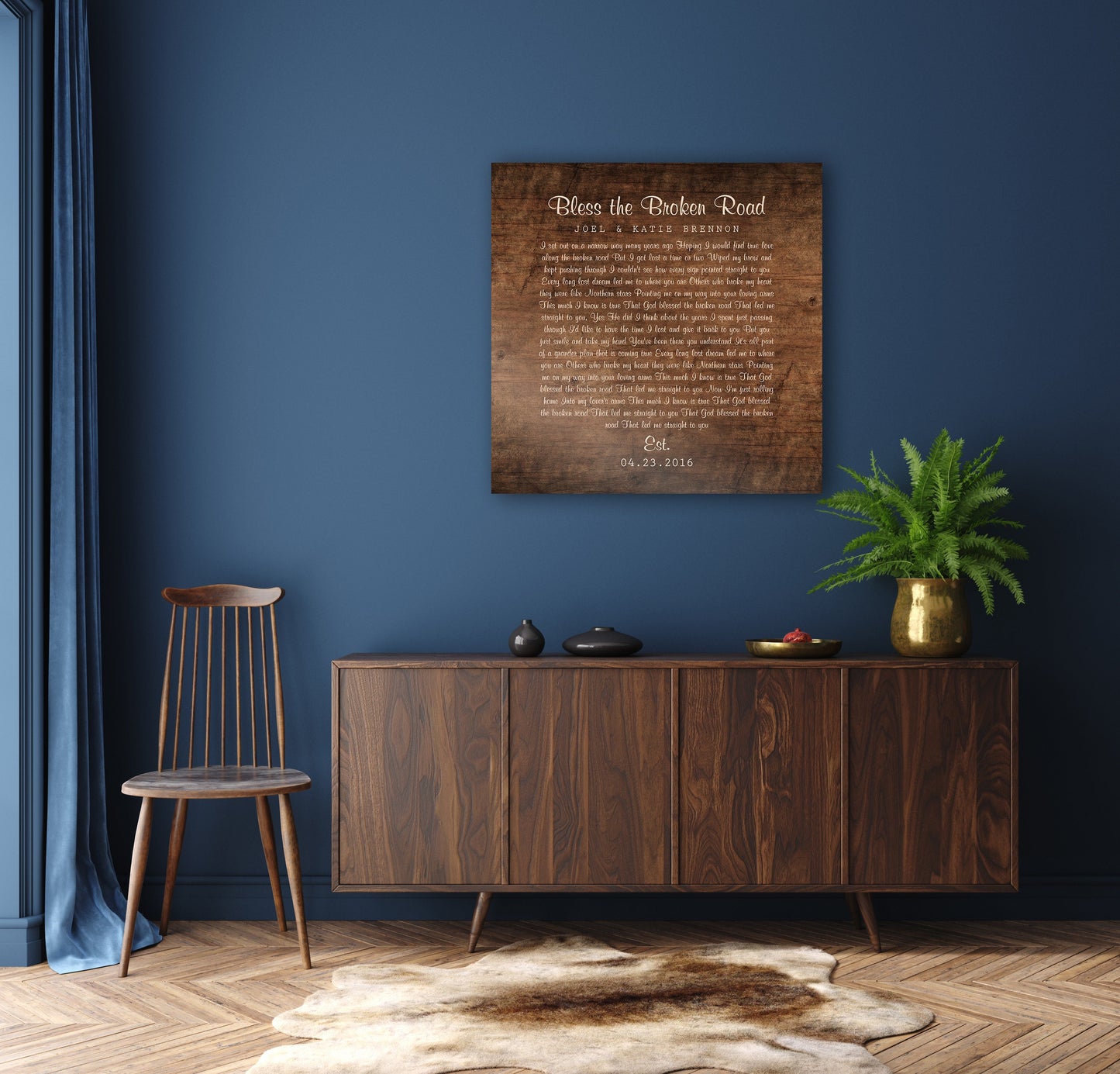 Personalized Rustic Lyric Sign on Wood - HoneycombProverbs - Signs - 5 year anniversary gifts