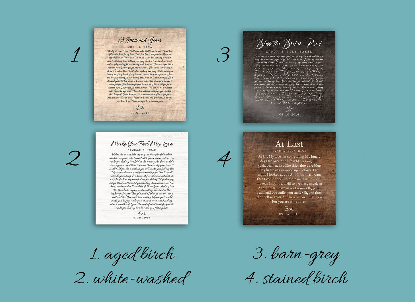 Personalized Rustic Lyric Sign on Wood - HoneycombProverbs - Signs - 5 year anniversary gifts