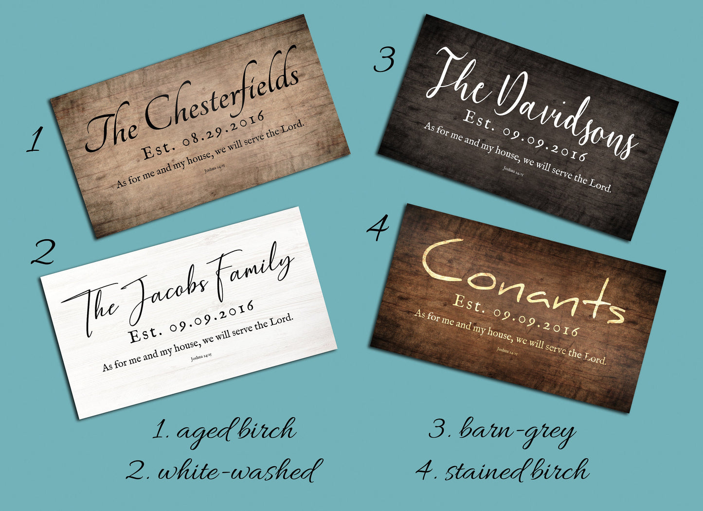 Wooden Family Name Sign with Scripture - HoneycombProverbs - Signs - Christian Wall Art