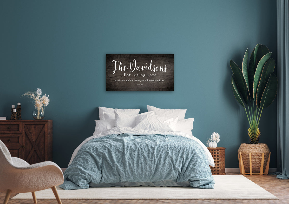 5th Anniversary Joshua 24:15 Family Name Sign - HoneycombProverbs - Signs - Christian Wall Art