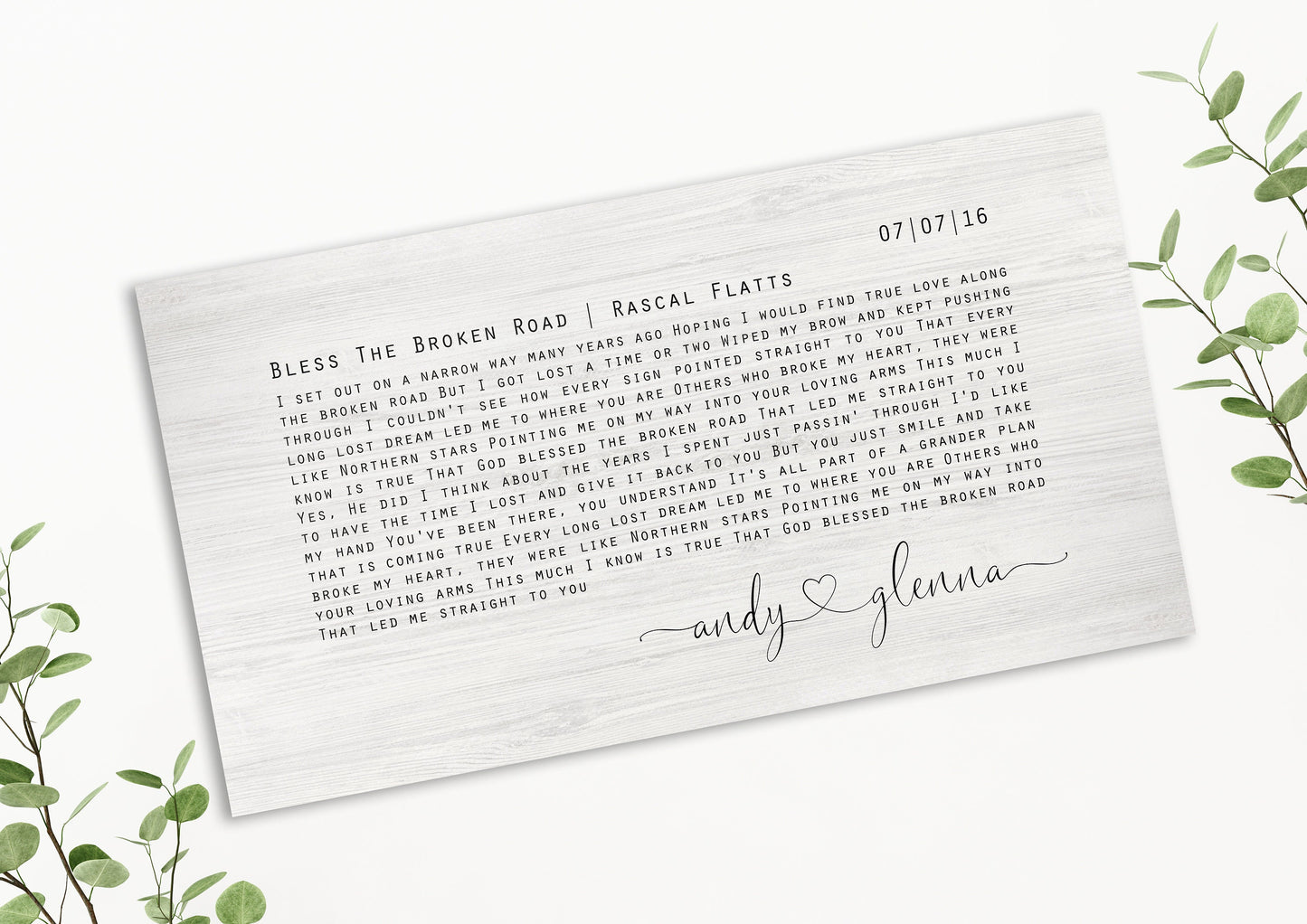 Farmhouse Rustic Song Lyric Sign - HoneycombProverbs - Signs - 5 year anniversary gifts