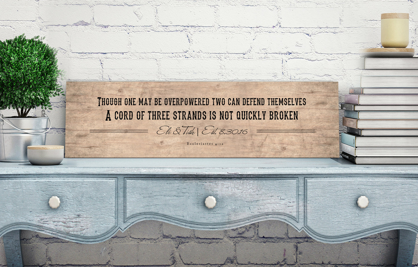 Christian Wedding Gift, Ecc 4:12 - HoneycombProverbs - Gifts For The Couple - Christian Wall Art