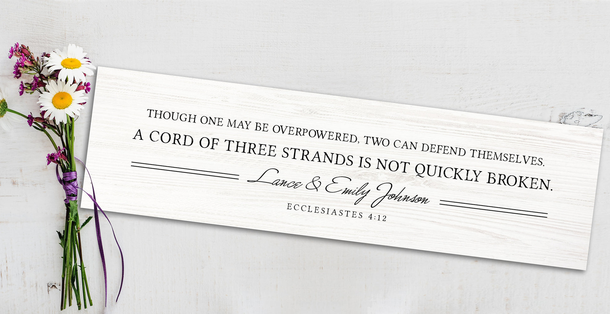 Scripture Inspired Wedding Gift, Ecc 4:12 - HoneycombProverbs - Gifts For The Couple - Christian Wall Art