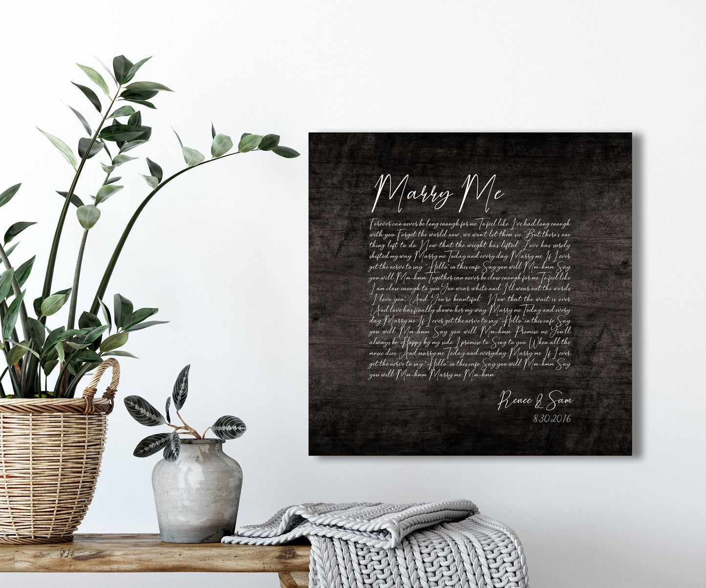 Our Lyrics on Wood Personalized Song Print - HoneycombProverbs - Signs - Rustic Lyrics Wall Decor