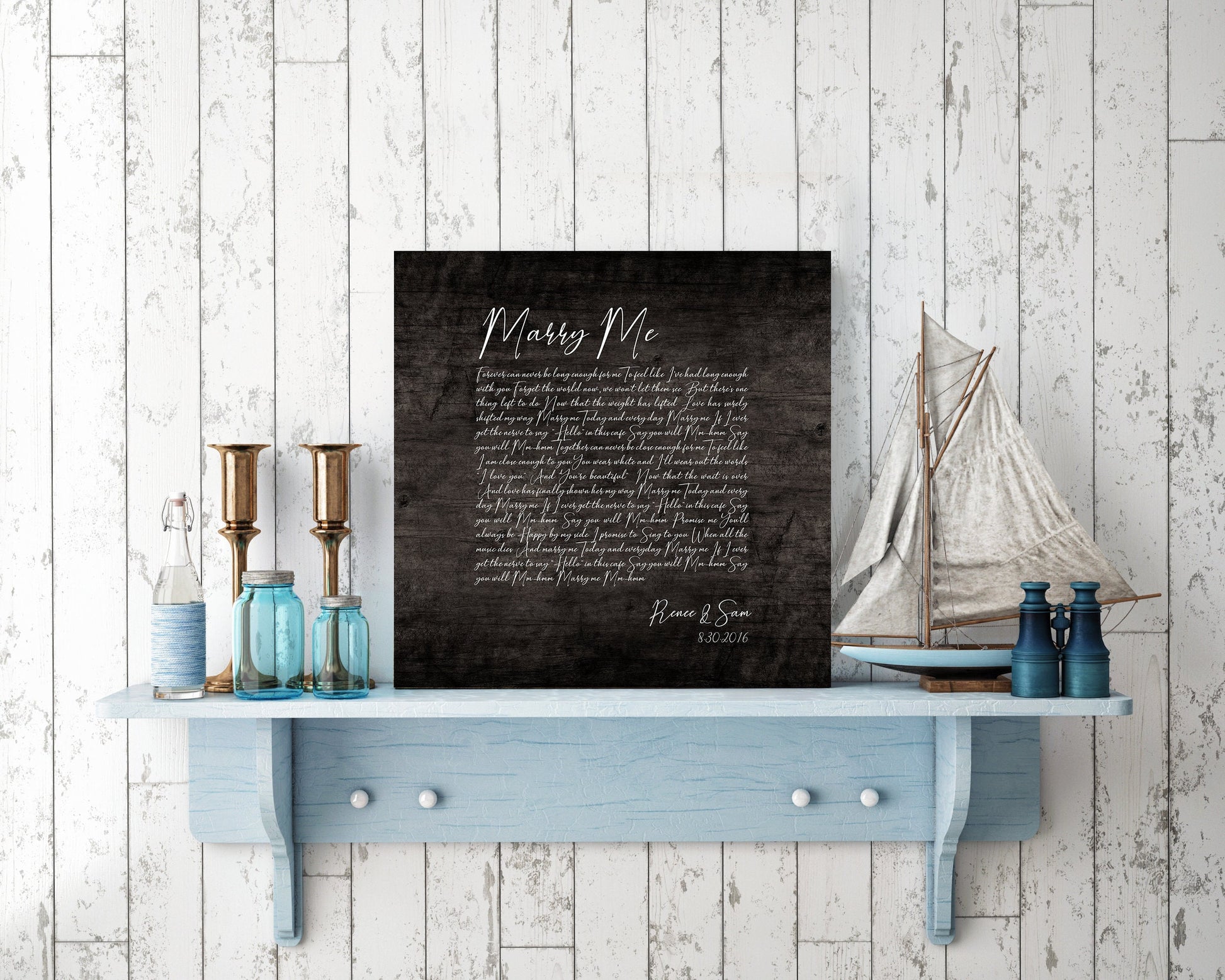 Our Lyrics on Wood Personalized Song Print - HoneycombProverbs - Signs - Rustic Lyrics Wall Decor