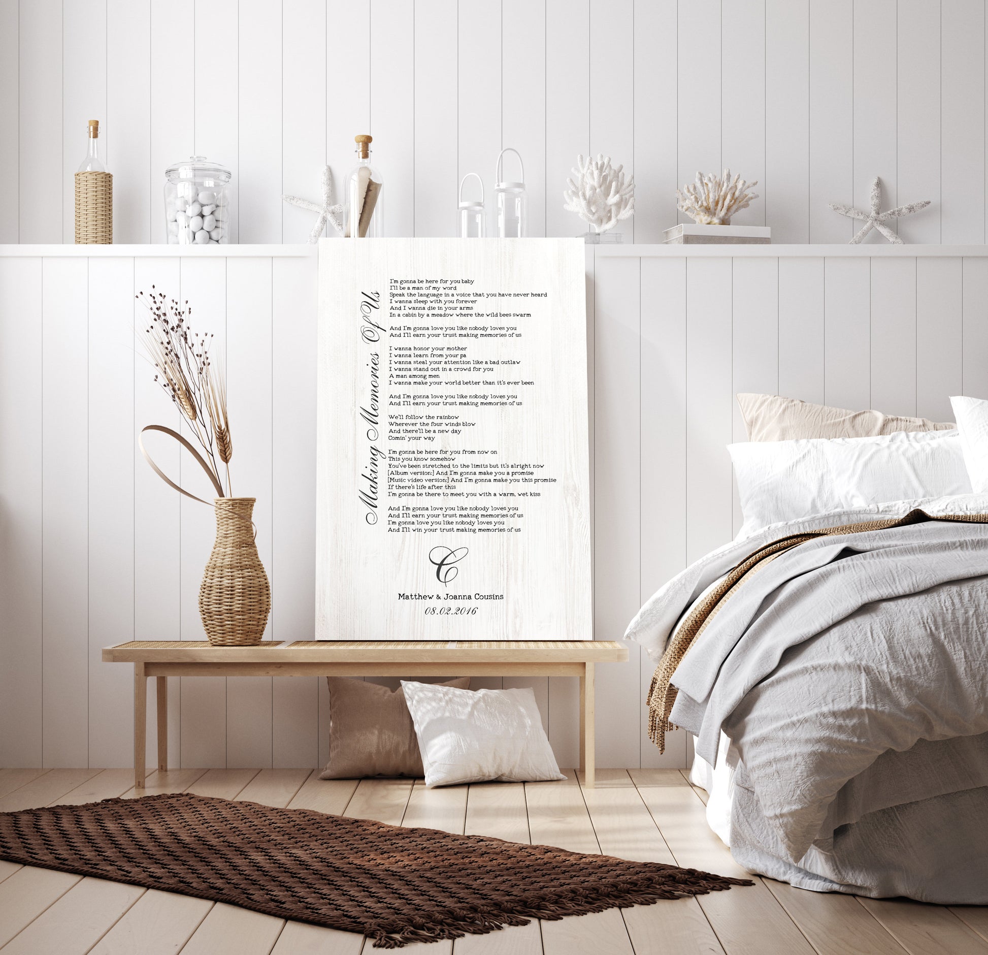 Rustic Farmhouse Wood Song Lyric Sign - HoneycombProverbs - Signs - 5 year anniversary gifts