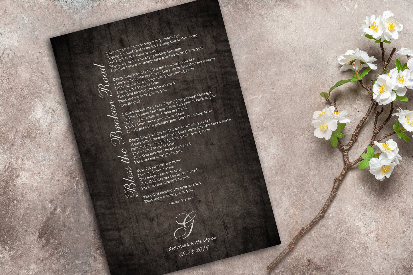 Our Song Lyrics on Wood - HoneycombProverbs - Signs - 5 year anniversary gifts