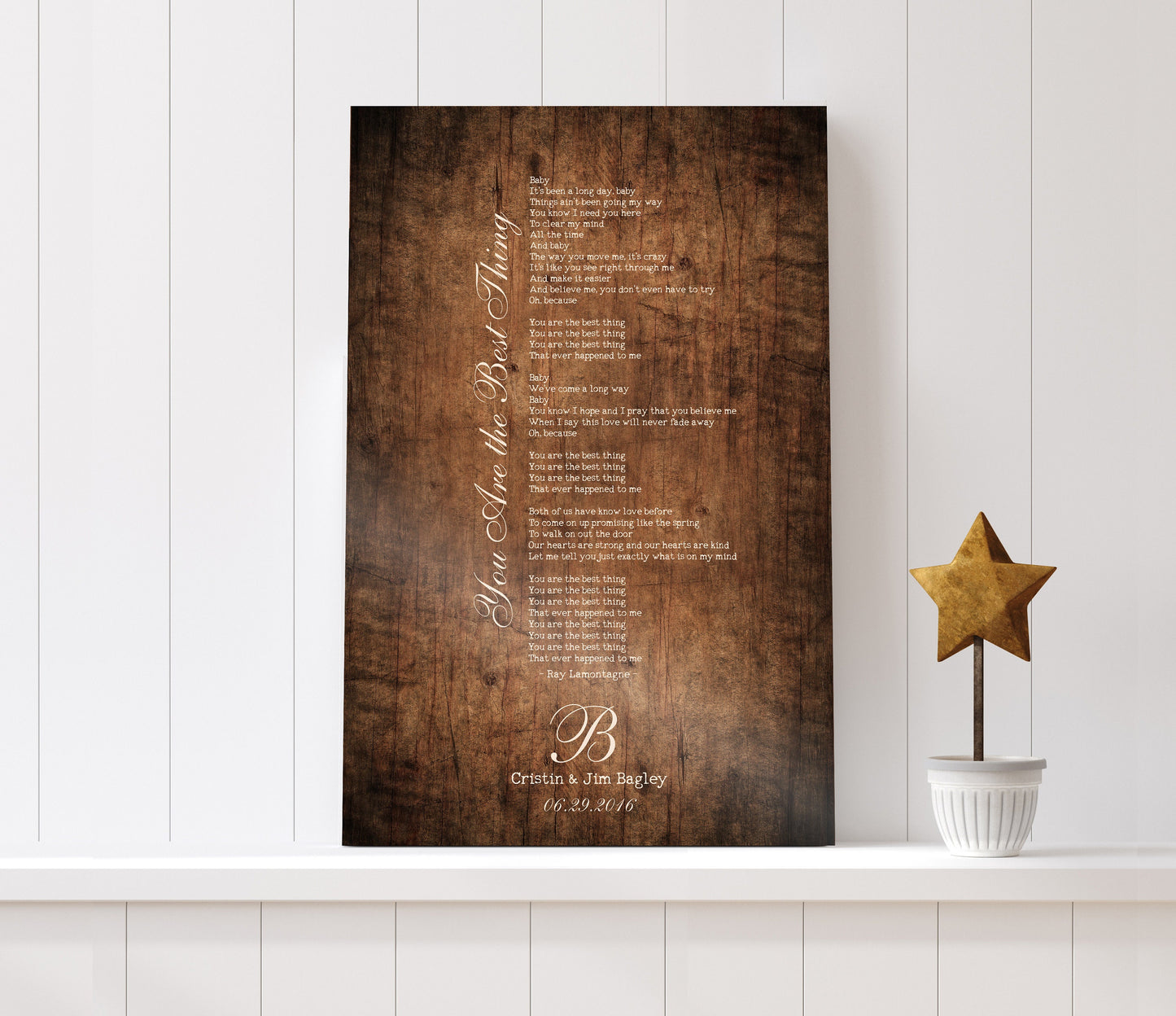 Rustic Farmhouse Wood Song Lyric Sign - HoneycombProverbs - Signs - 5 year anniversary gifts