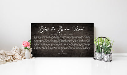Country Custom Song Lyric Sign on Wood, size and option view, 5th anniversary wood