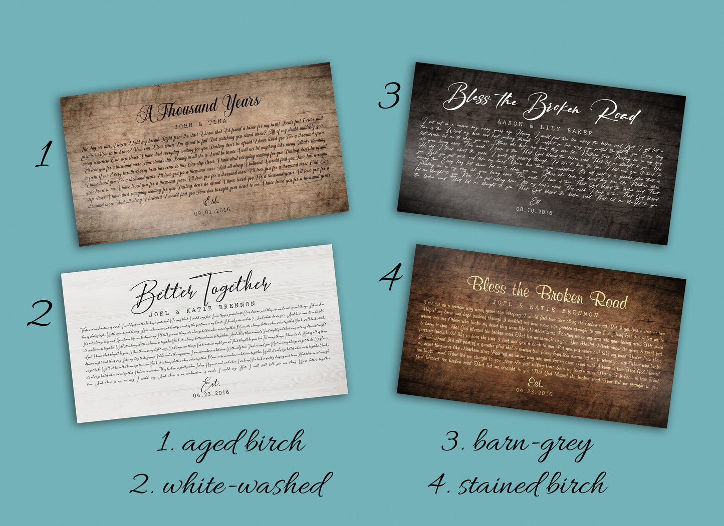 5th Anniversary Wood Song Lyric Sign - HoneycombProverbs - Signs - 5 year anniversary gifts