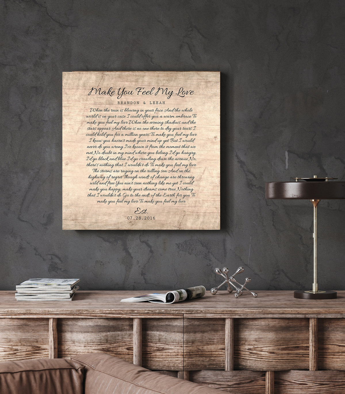Song Lyrics on Wood for Him - HoneycombProverbs - Signs - 5 year anniversary gifts