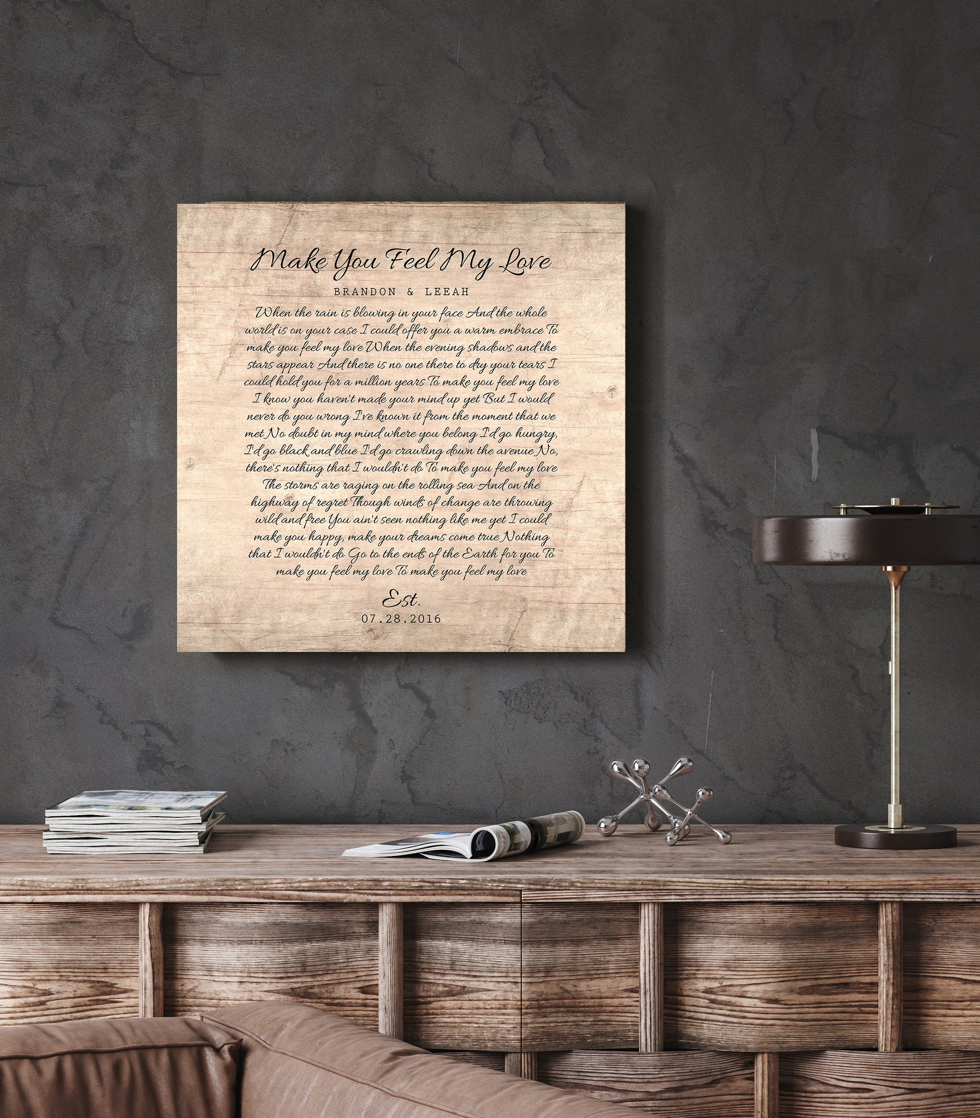 Wedding Song Lyric Sign on Wood - HoneycombProverbs - Signs - 5 year anniversary gifts
