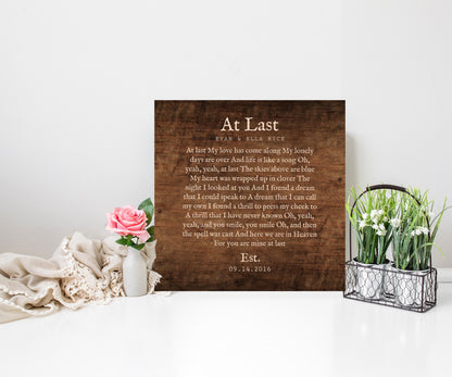 Personalized Rustic Lyric Sign on Wood - HoneycombProverbs - Signs - 5 year anniversary gifts