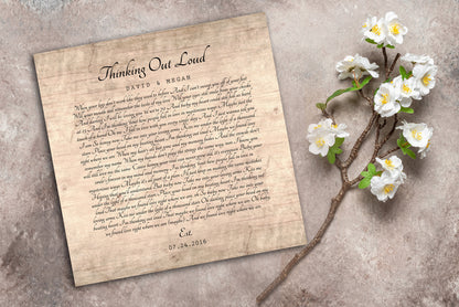 Personalized Rustic Lyric Sign on Wood - HoneycombProverbs - Signs - 5 year anniversary gifts