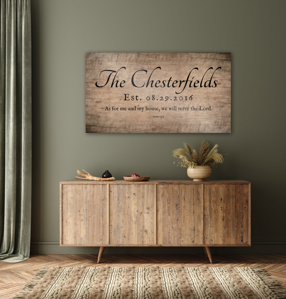 Wooden Family Name Sign with Scripture - HoneycombProverbs - Signs - Christian Wall Art