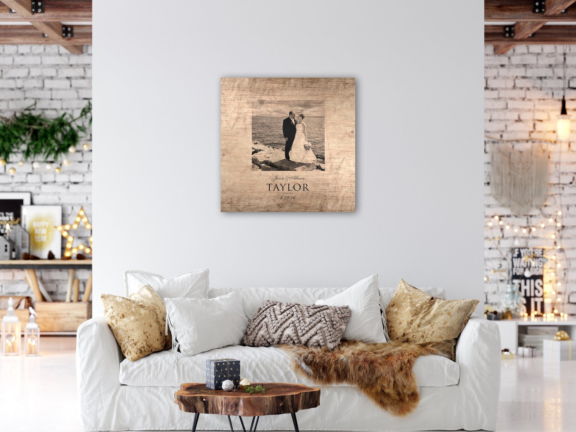 Farmhouse Rustic Photo on Wood - HoneycombProverbs - Wall Hangings - Photo Plaques
