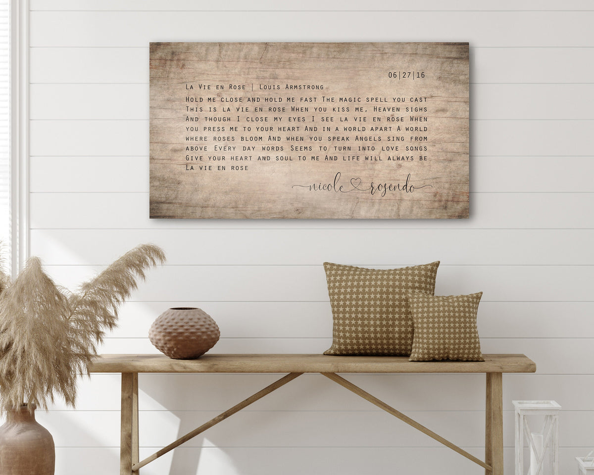 Rustic Orator Wood Song Lyric Sign - HoneycombProverbs - Signs - 5 year anniversary gifts