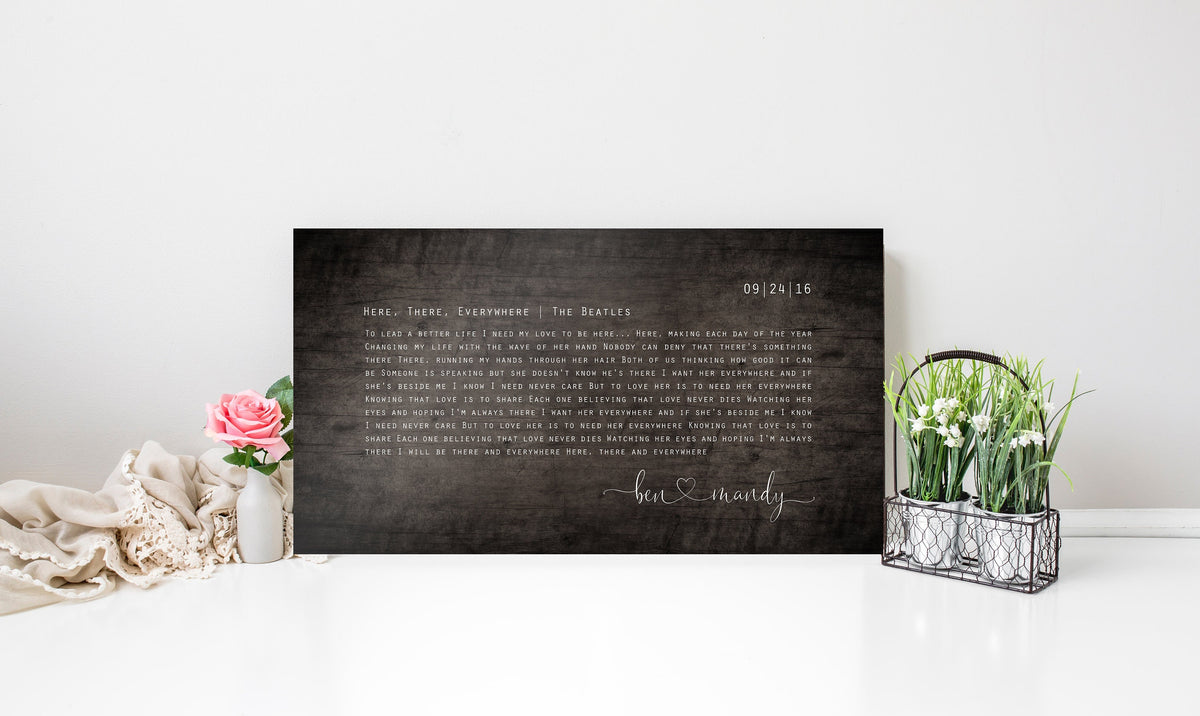 Orator Song Lyrics on Wood for Couples - HoneycombProverbs - Signs - 5 year anniversary gifts