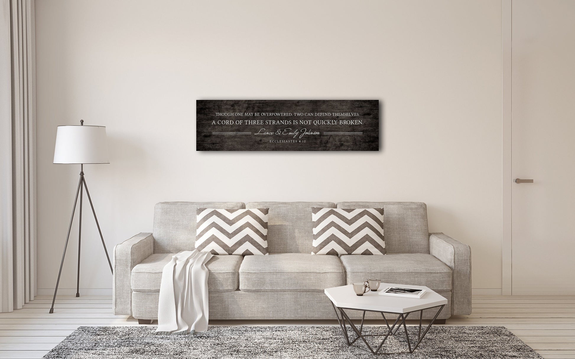 Scripture Inspired Wedding Gift, Ecc 4:12 - HoneycombProverbs - Gifts For The Couple - Christian Wall Art