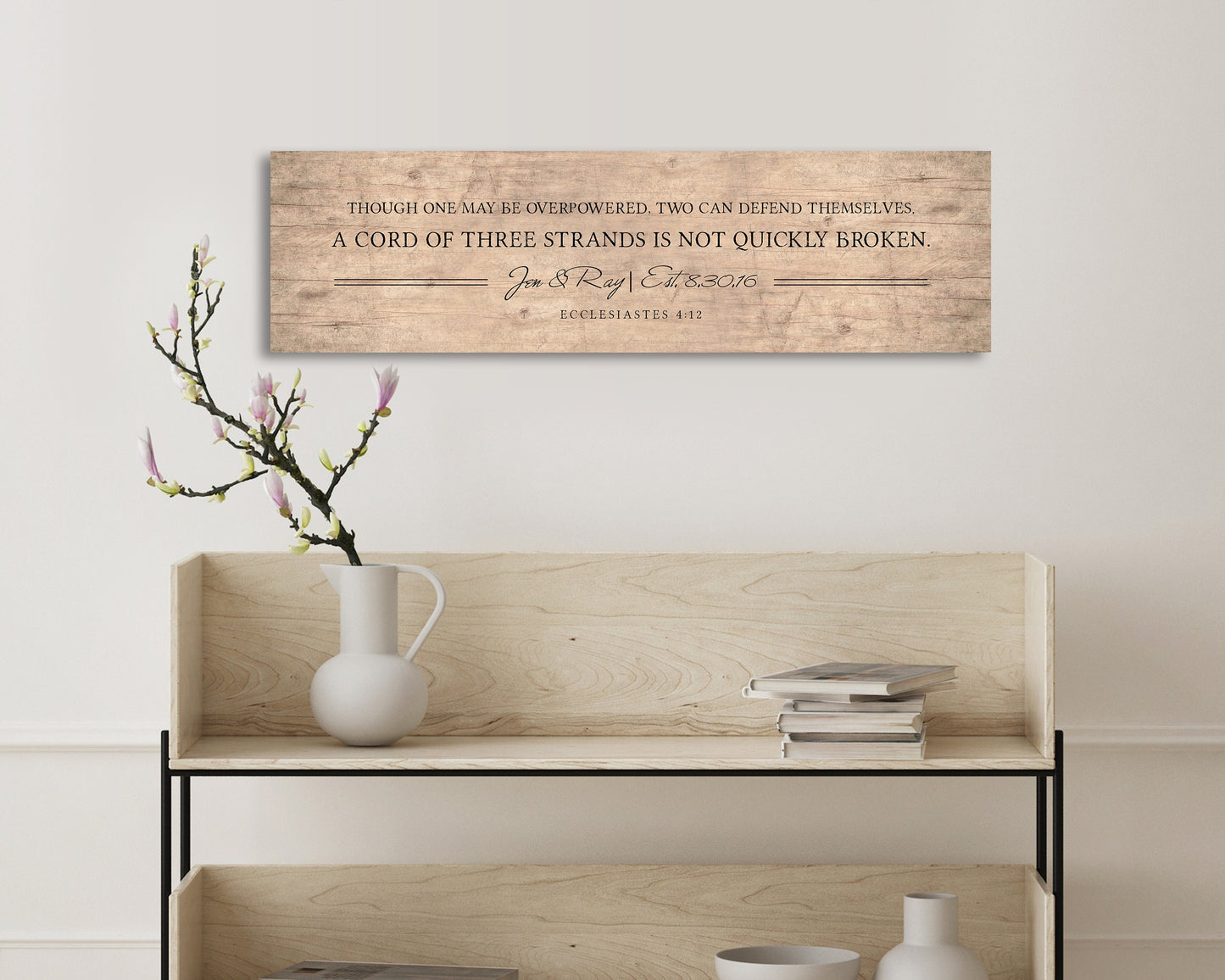 Scripture Inspired Wedding Gift, Ecc 4:12 - HoneycombProverbs - Gifts For The Couple - Christian Wall Art