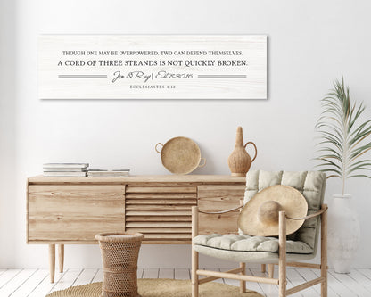 Scripture Inspired Wedding Gift, Ecc 4:12 - HoneycombProverbs - Gifts For The Couple - Christian Wall Art