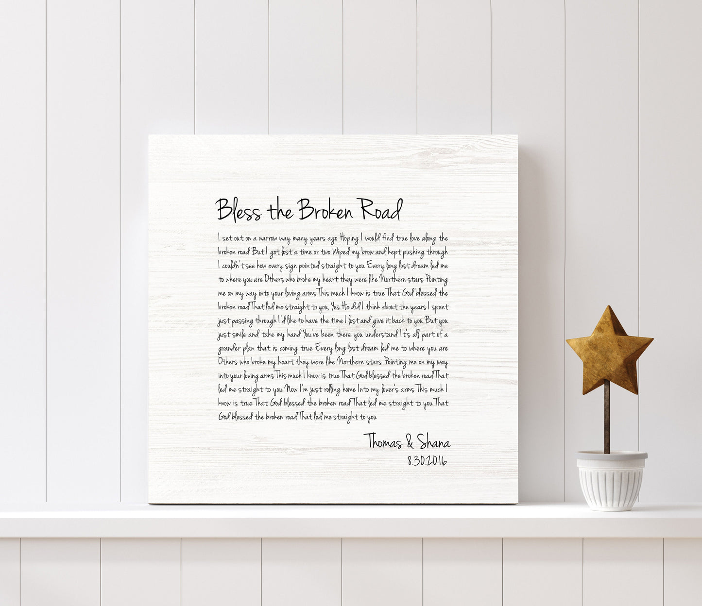 Our Lyrics on Wood Personalized Song Print - HoneycombProverbs - Signs - Rustic Lyrics Wall Decor