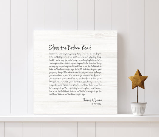 Our Lyrics on Wood Personalized Song Print - HoneycombProverbs - Signs - Rustic Lyrics Wall Decor