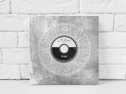 "Vinyl Record" Song Lyrics on Tin - HoneycombProverbs - Signs - Tin and Aluminum Gifts