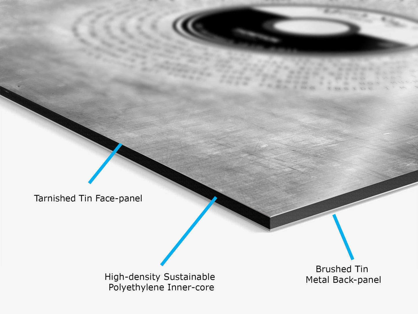 "Vinyl Record" Song Lyrics on Tin - HoneycombProverbs - Wall Decor - Record Album Lyrics Art