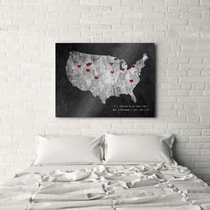 Follow Your Heart 6 Year Anniversary Gift, US Map - HoneycombProverbs - Signs - Luxury Corporate Gifts