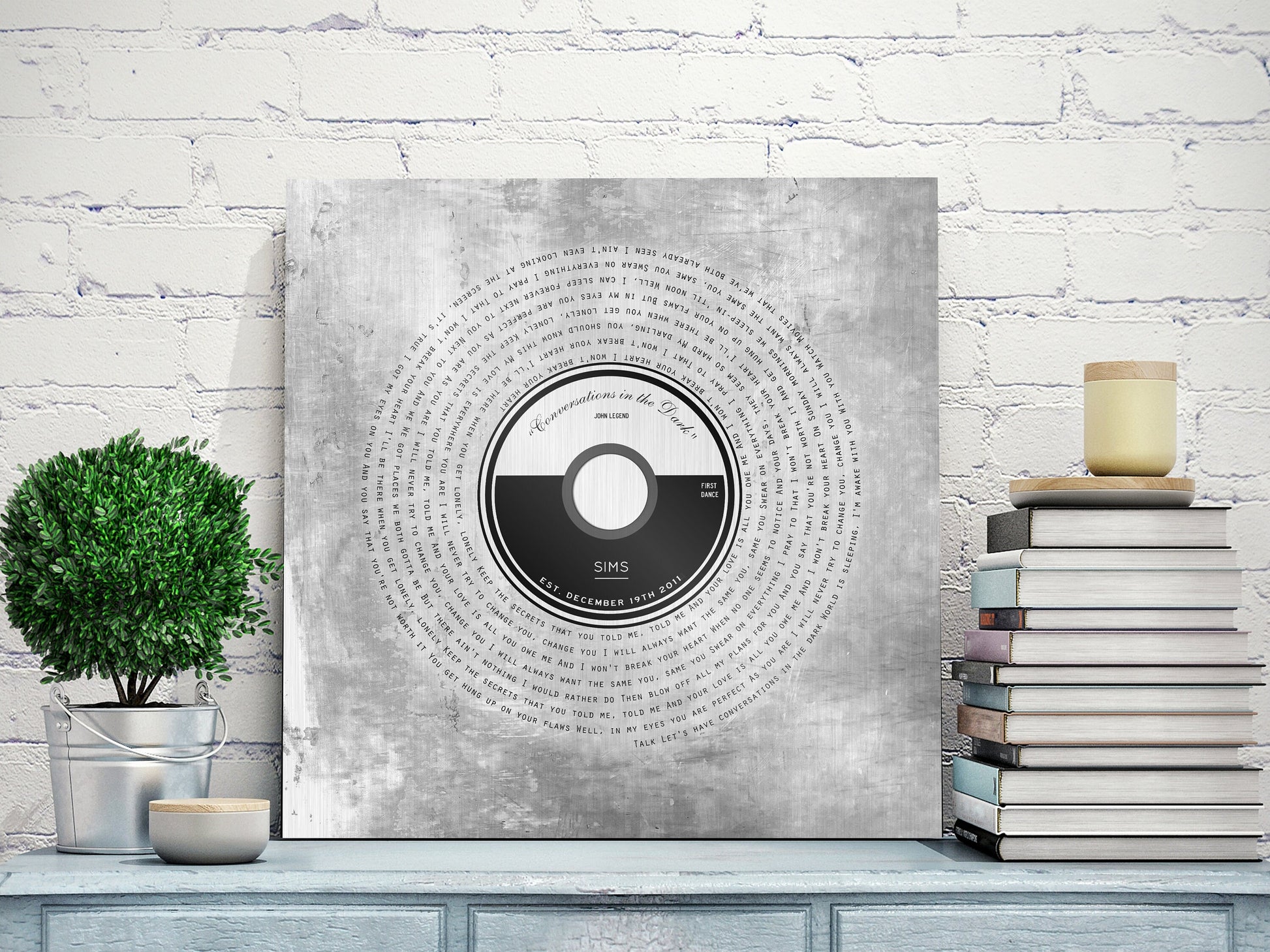"Vinyl Record" Song Lyrics on Tin - HoneycombProverbs - Signs - Tin and Aluminum Gifts